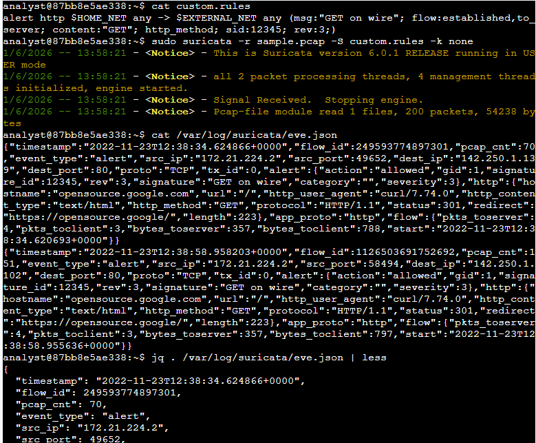 A Hands-On Guide to Suricata IDS: Examining Rules and Parsing Logs