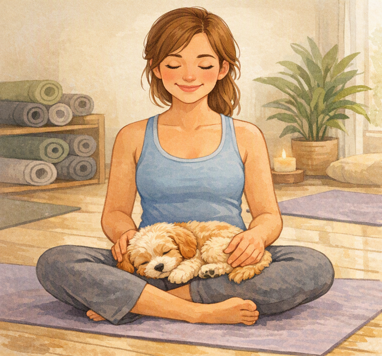 Yoga Poses, Puppy Cuddles, Pure Joy and a Heartwarming Experience