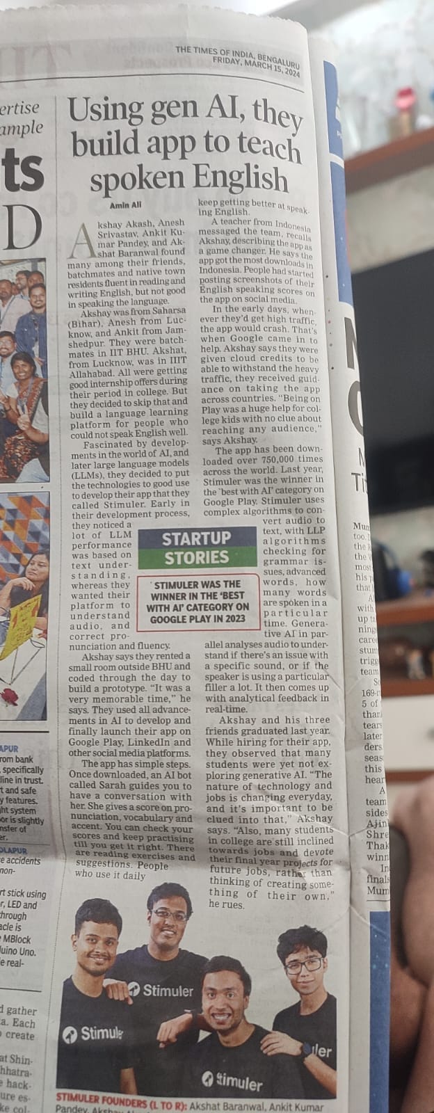 Got featured in newspaper