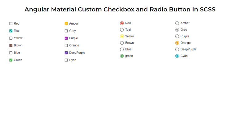 Angular Material Custom Checkbox and Radio Button In SCSS | by w3hubs ...