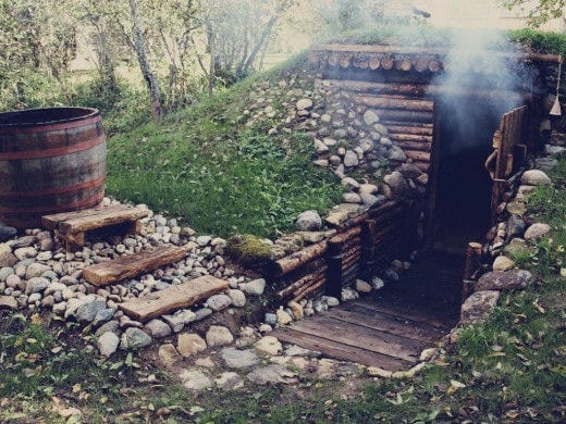 Ancient smoke sauna pit