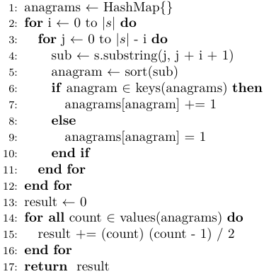 An efficient solution to Sherlock and Anagrams (HackerRank) | by Benjamín  Guzmán | Dev Genius