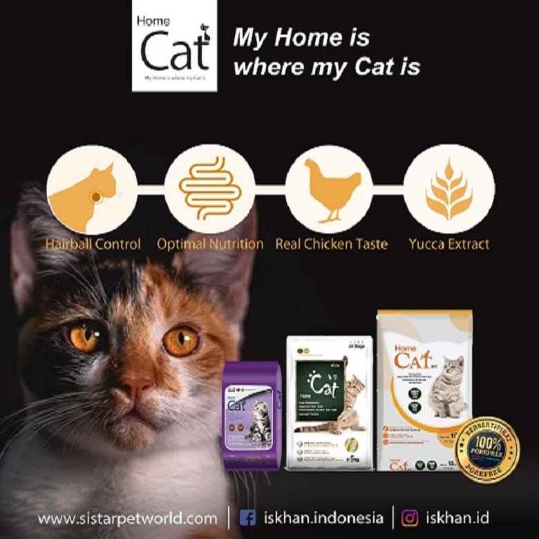 Home Cat, Makanan Kucing Berkualitas dan Bebas Kandungan Babi