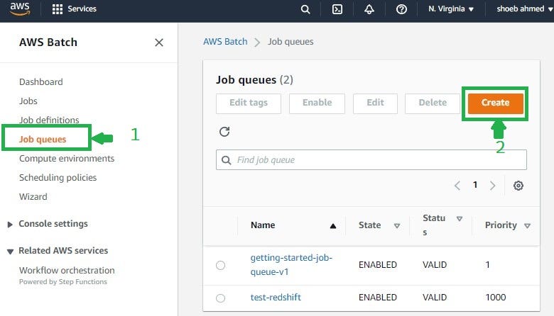 Run a Python code on AWS Batch Part — 3: Creation of Job Queues, Job ...