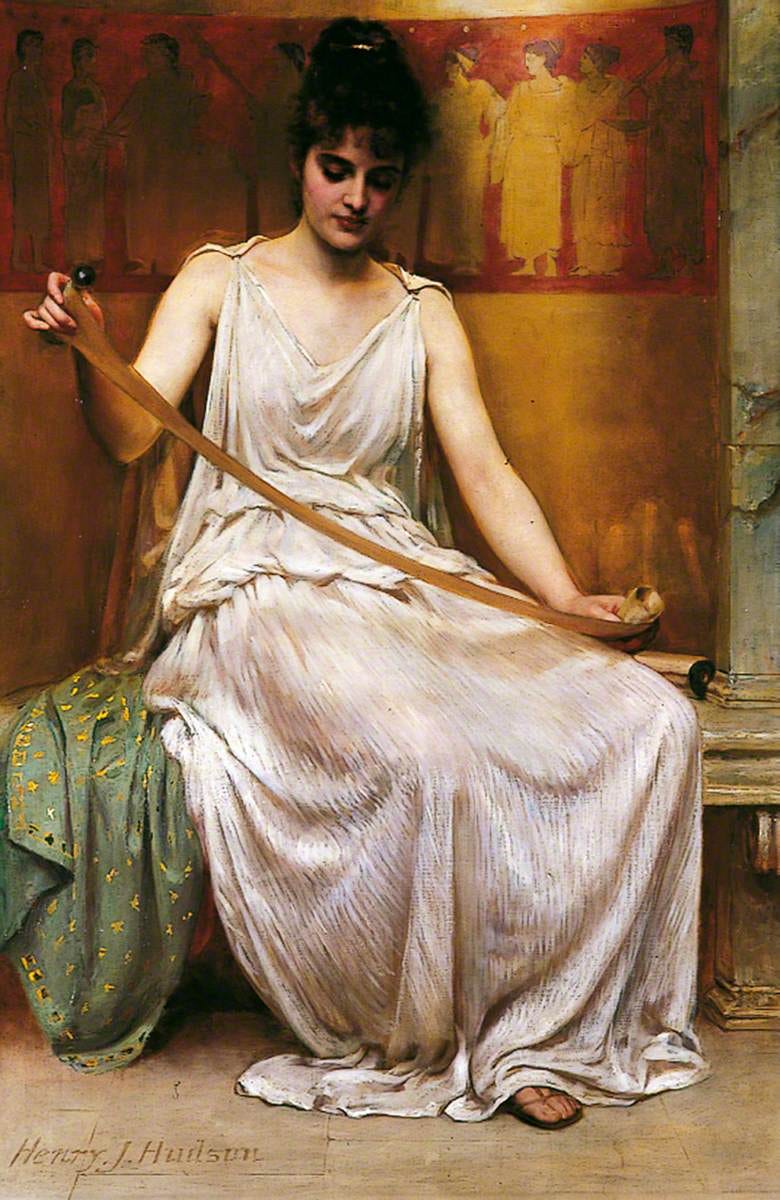 Neaira Reading a Letter from Catullus- Henry John Hudson 1881–1910) artuk.org