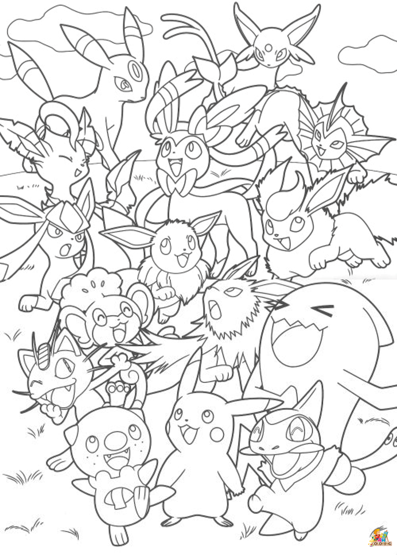 Free Printable Eevee Coloring Pages  Pokemon coloring pages, Pokemon  coloring, Pokemon coloring sheets