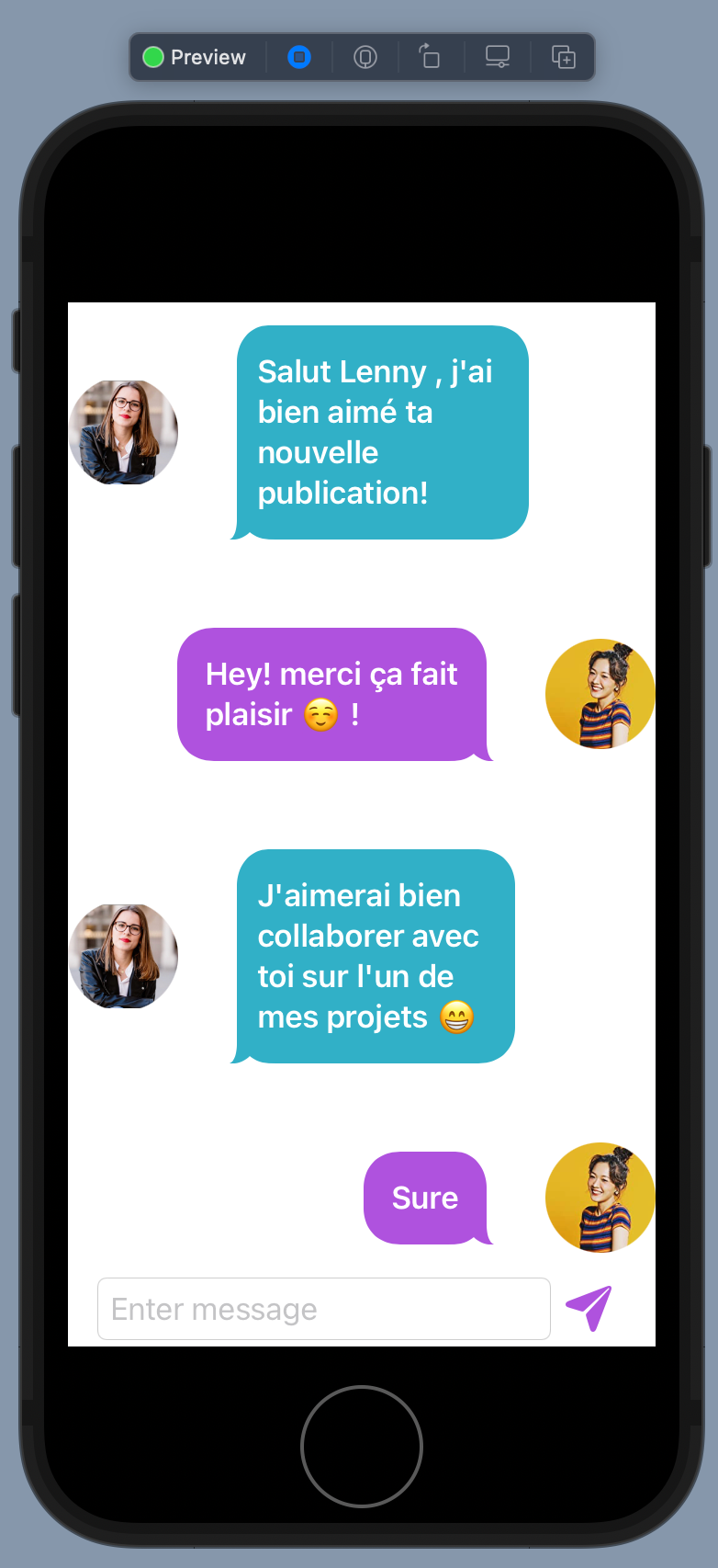 Create Chat Message in iOS App by using SwiftUI | Medium