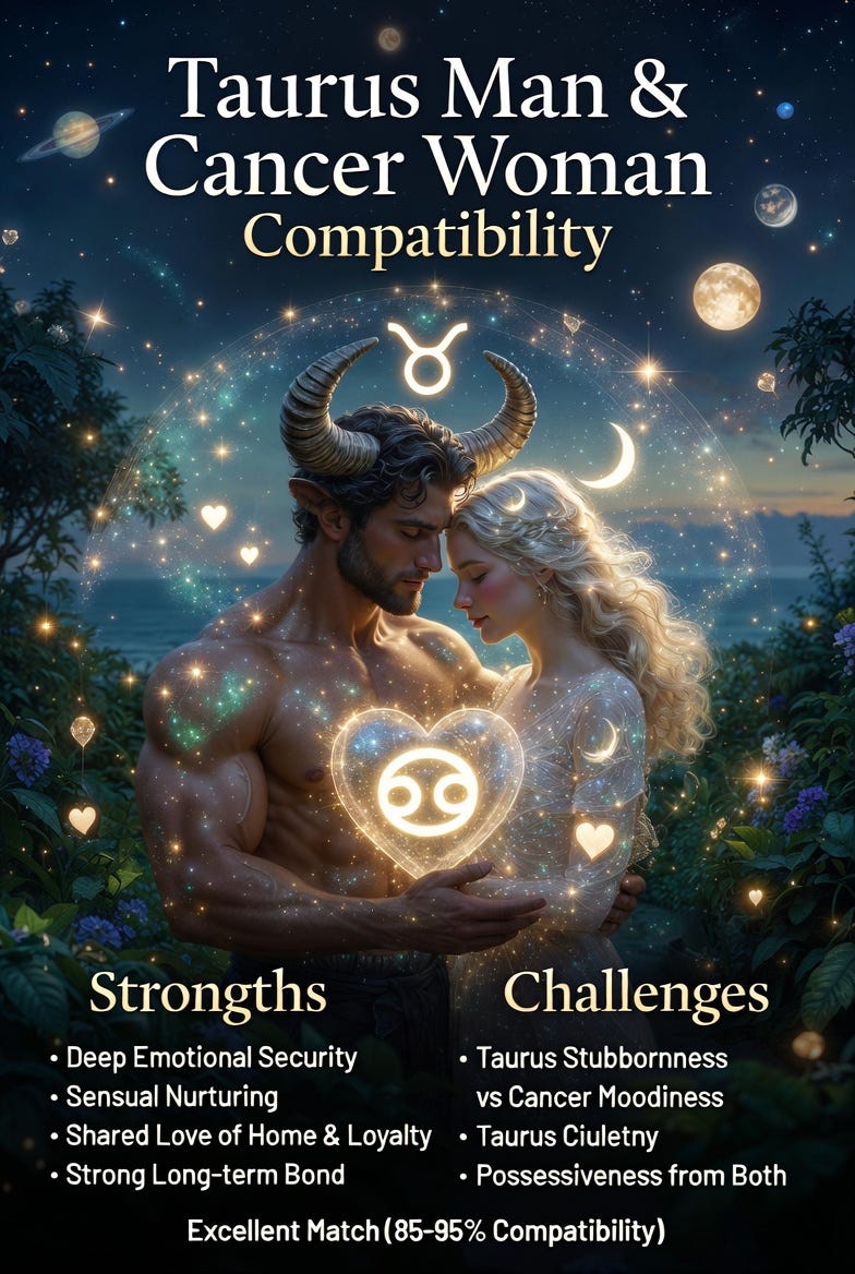 Taurus Man and Cancer Woman Compatibility