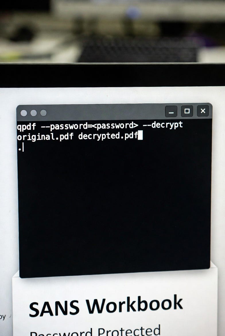 SANS Workbook Password Removal (using qpdf)