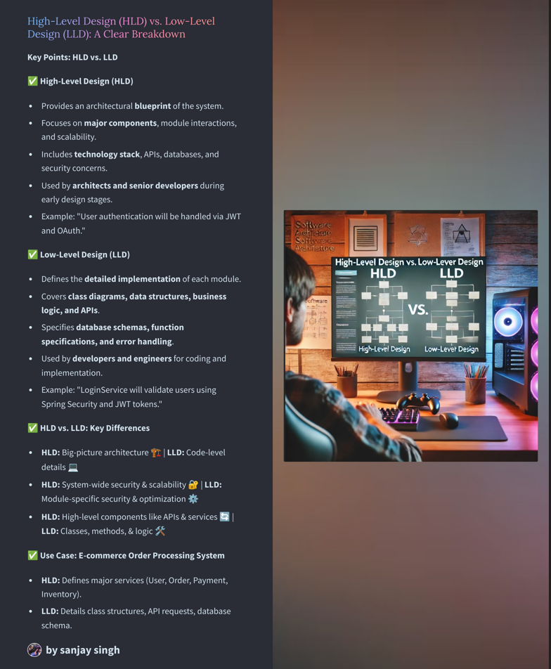 High-Level Design (HLD) vs. Low-Level Design (LLD): A Clear Breakdown ...