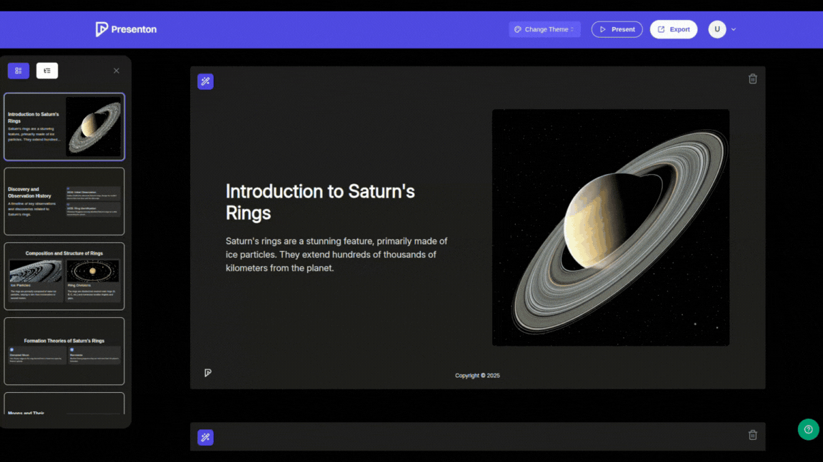 Demo GIF of Created Presentation