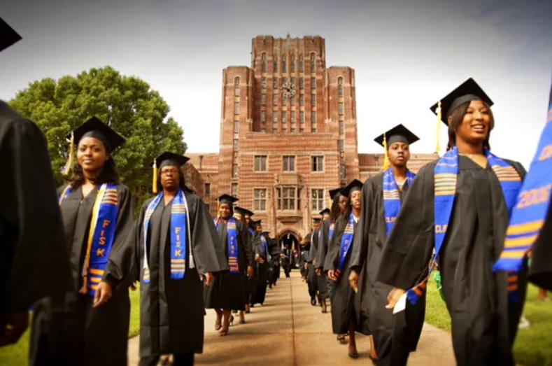 Are HBCUs Diploma Mills?. Fisk University graduates line up… by