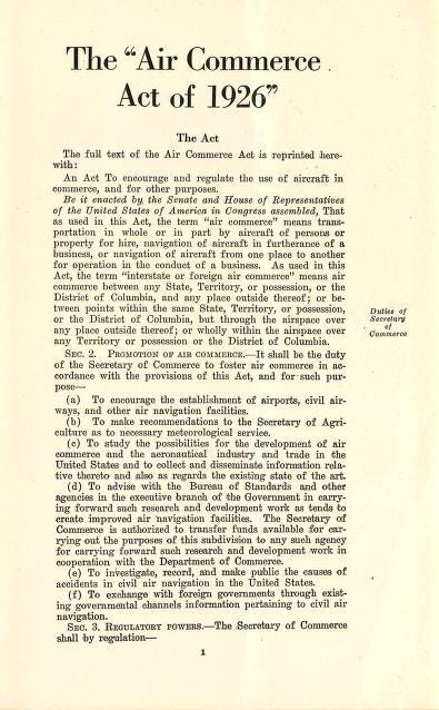 Legislative Acts — The 1926 Commerce Act | by John Debrey | Medium