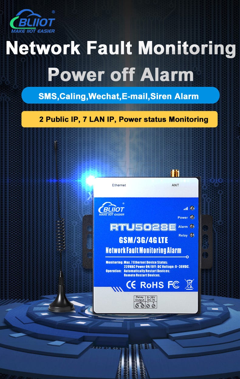 Wireless Network Fault Monitoring RTU for Disconnection and Power