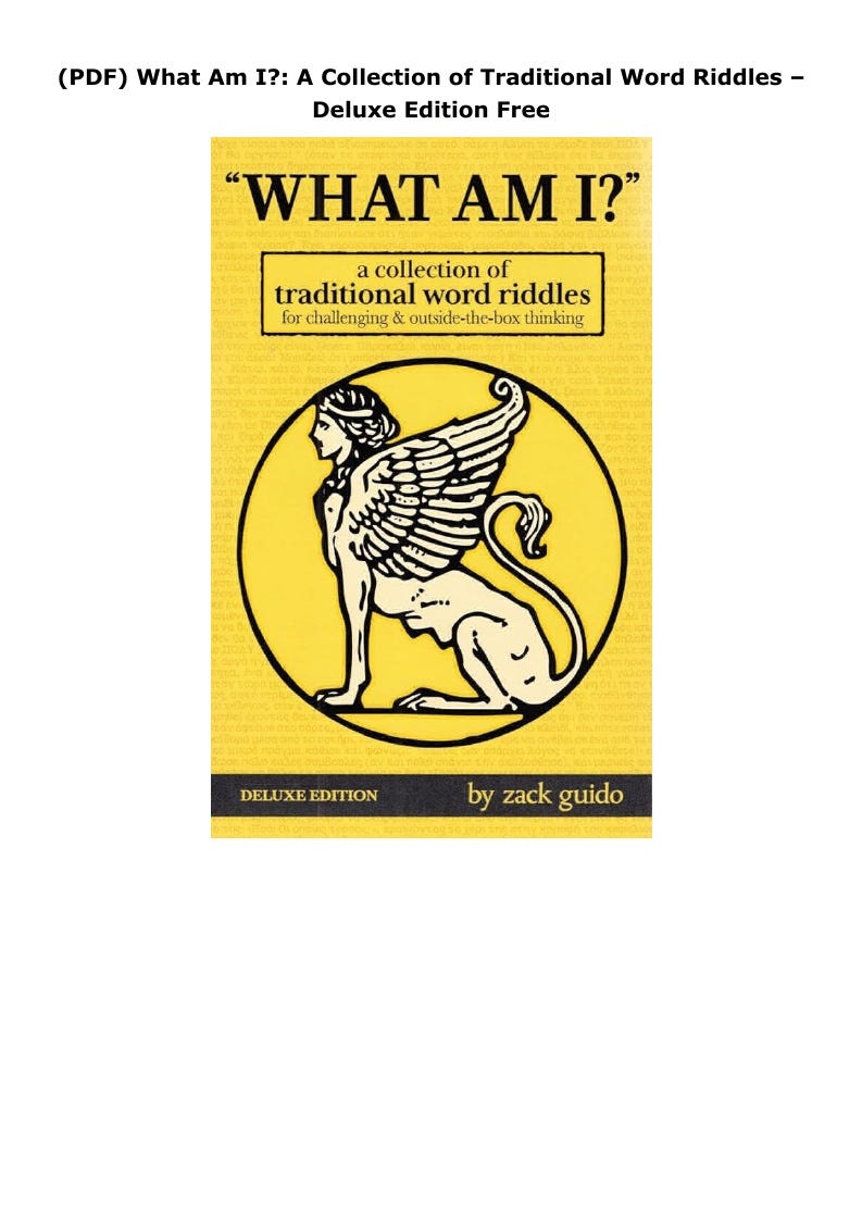 (PDF) What Am I?: A Collection of Traditional Word Riddles — Deluxe ...