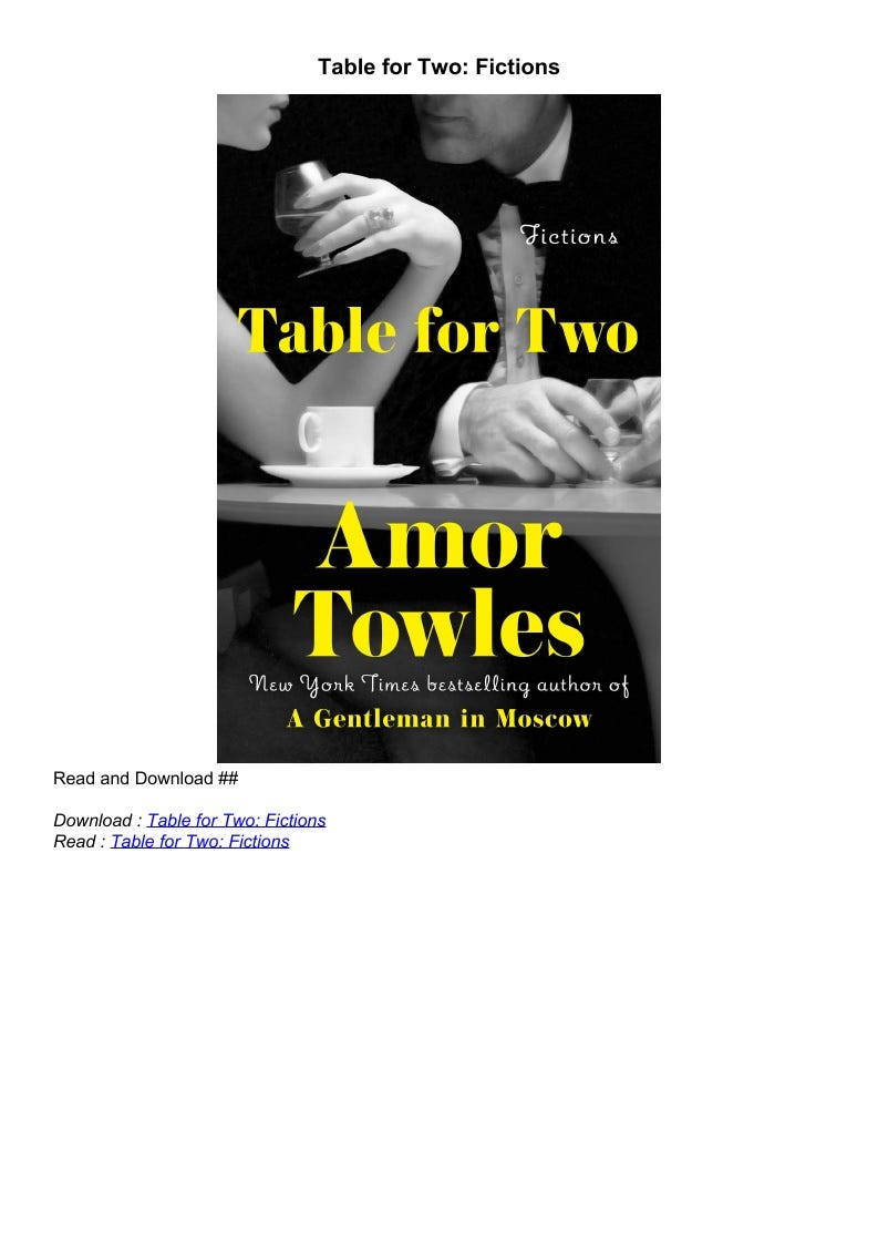 Download Book [PDF] Table for Two Fictions by Mathematical Jun