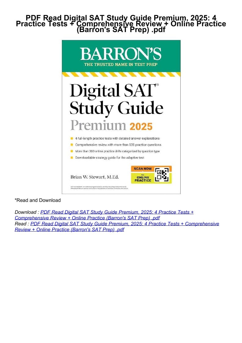 PDF Read Digital SAT Study Guide Premium, 2025: 4 Practice Tests ...