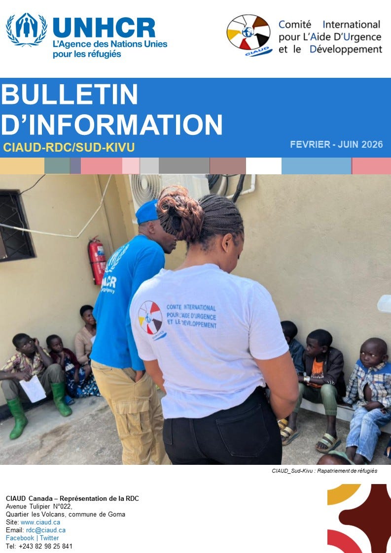CIAUD RDC-Bulletin semestriel des activités réalisées dans le cadre de la mise en oeuvre du projet.