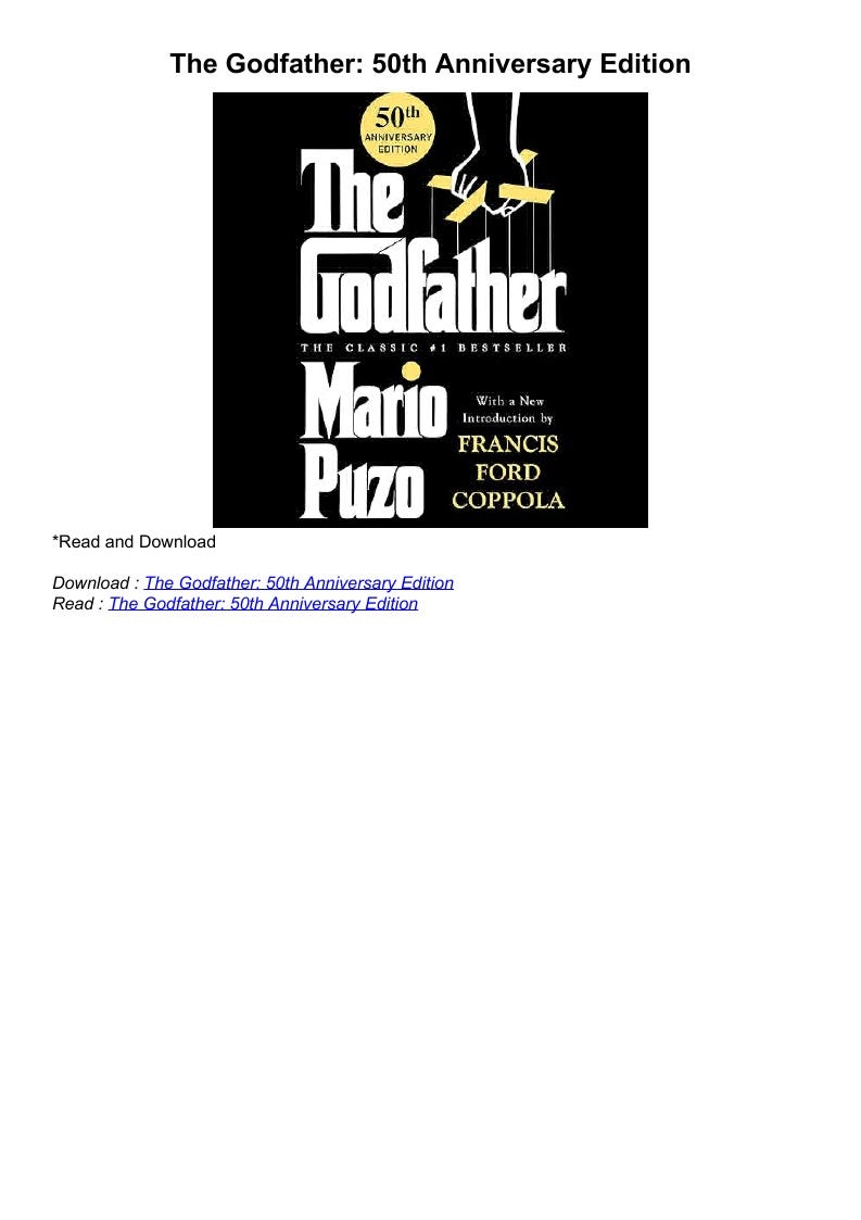 PDF The Godfather 50th Anniversary Edition by Danhanley Oct, 2024