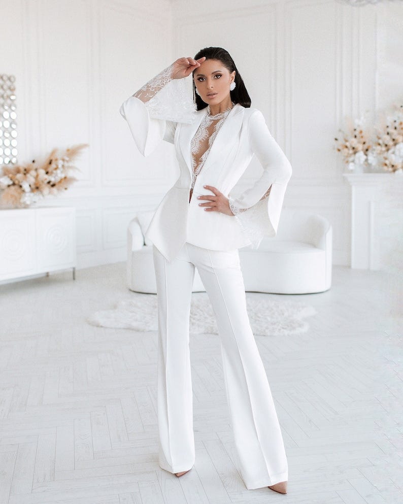 Title: “Unveiling Timeless Elegance: Women's Formal Bridal Pantsuit for the  Modern Bride”, by Payalvats