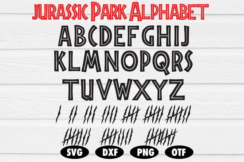 Jurassic park font svg letters alphabet disney cricut - oleg saenko ...