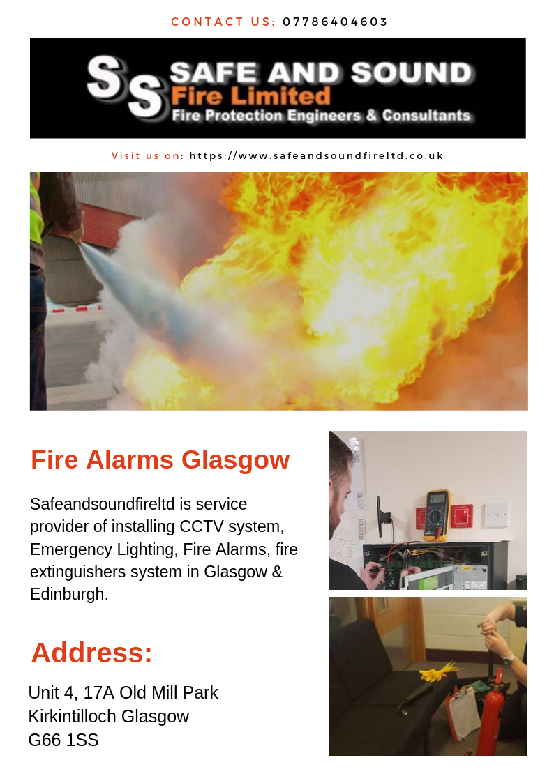 Fire Extinguishers Glasgow. Safeandsoundfireltd is service provider