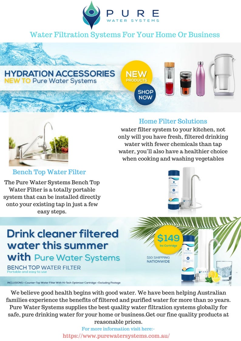 Water Filtration Systems. Pure Water Systems supplies the best… | by ...