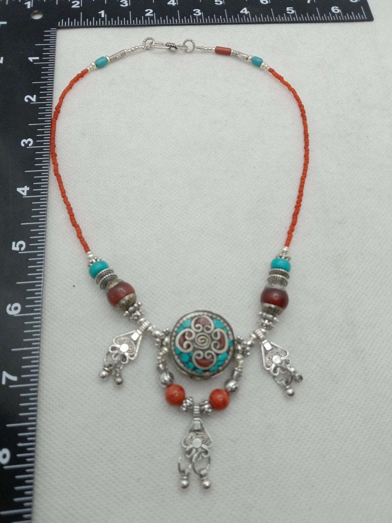 Tribal Compass Necklace, Rutile Quartz