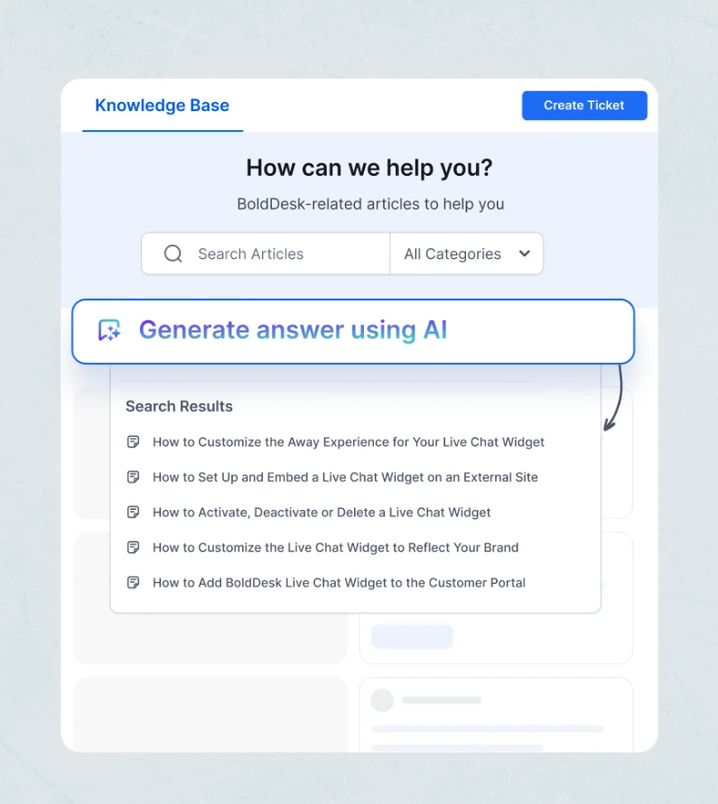 BoldDesk AI-powered knowledge base dashboard