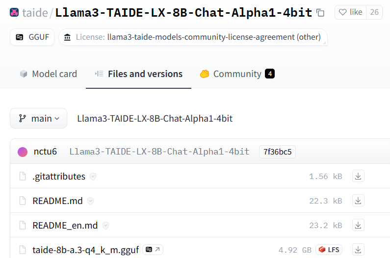 本地部署GGUF量化模型 — TAIDE llama3為例