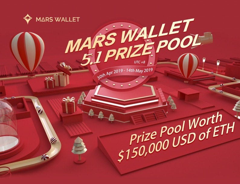 The Mars Wallet Giveaway: Prize Pool worth $150,000USD of ETH for grabs, by Mars Wallet