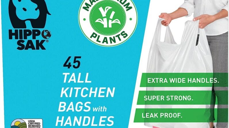 Compostable Heavy Duty Unscented Tall Kitchen Trash Bags - 60 Bags (13