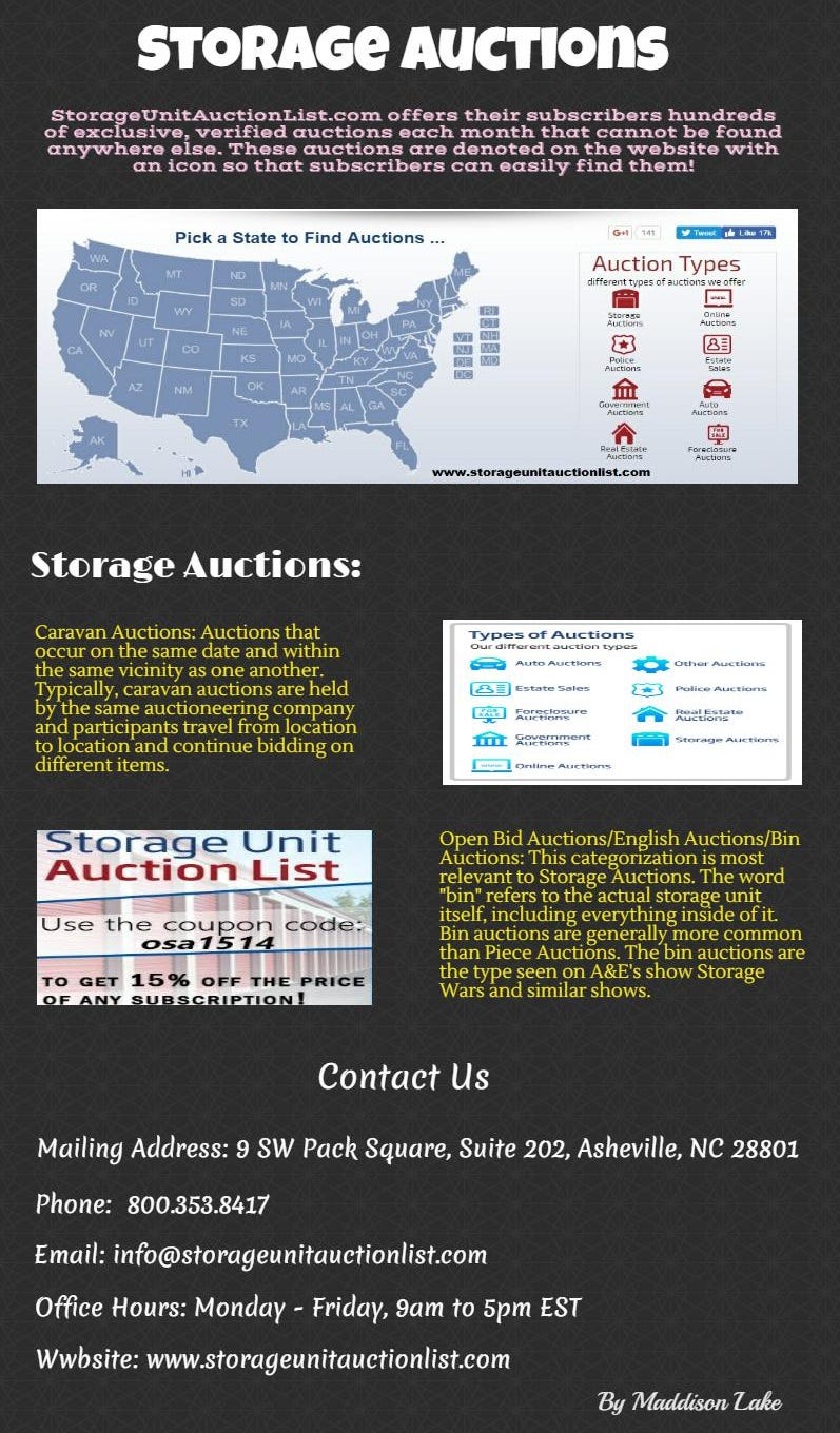 Public Storage Auctions. Storage Unit Auction List is a national… by Maddison Lake Medium