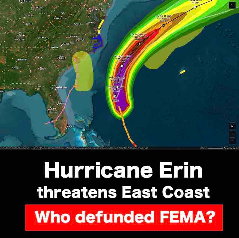 Hurricane Erin threatens East Coast.