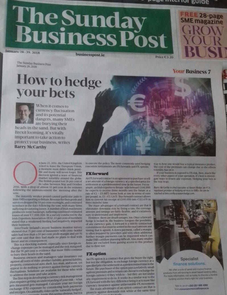 How To Hedge Your Bets. This article by Assure Hedge CEO Barry… by