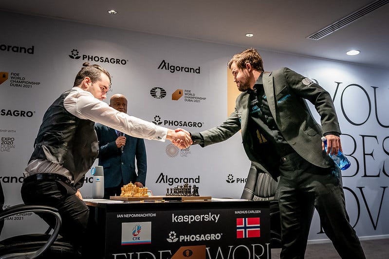 Russia's Ian Nepo Nepomniachtchi edges Norway's Magnus Carlsen, wins the  World Chess Championship!