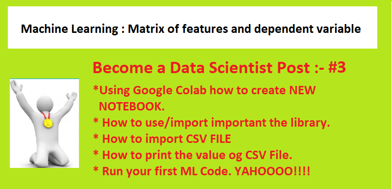 Machine Learning: Matrix of features and dependent variable - Harshida ...