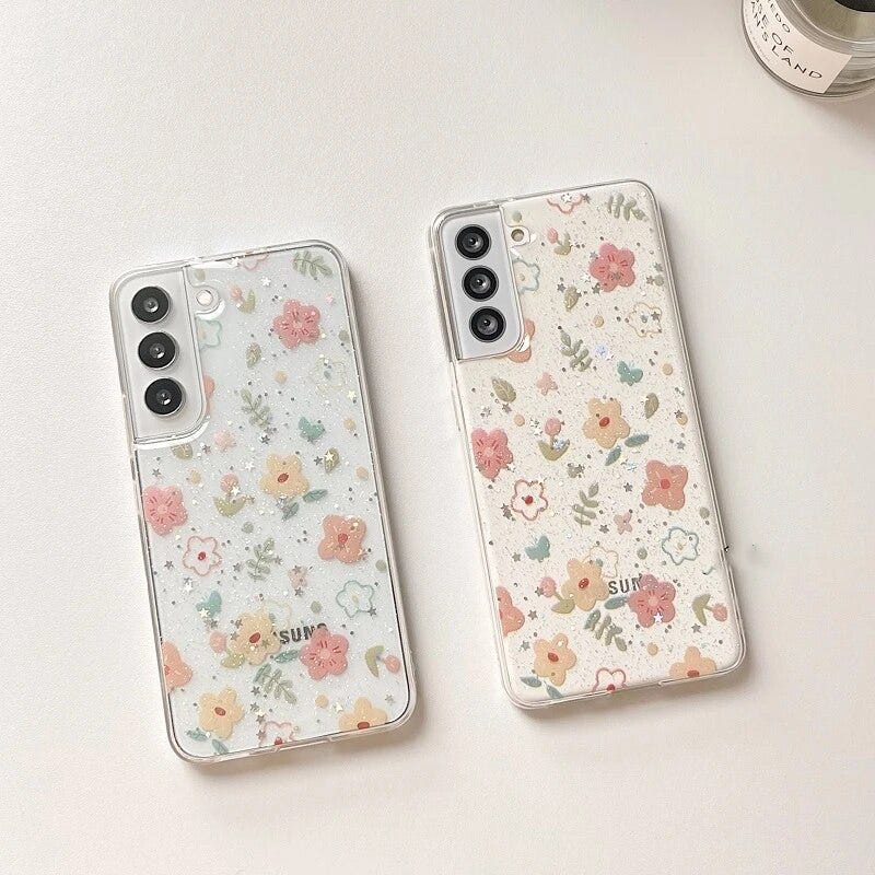 Cute Glitter Clear Cartoon Flower Phone Case — Stylish Protection for Your  Samsung Galaxy & iPhone | by decodeni | Medium
