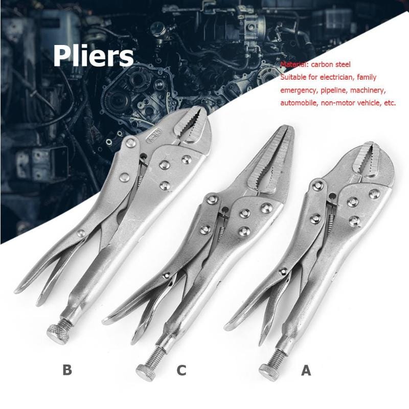 Carbon Steel Non Slip Round Jaw Pliers Locking Vice Grips Forceps Clamp