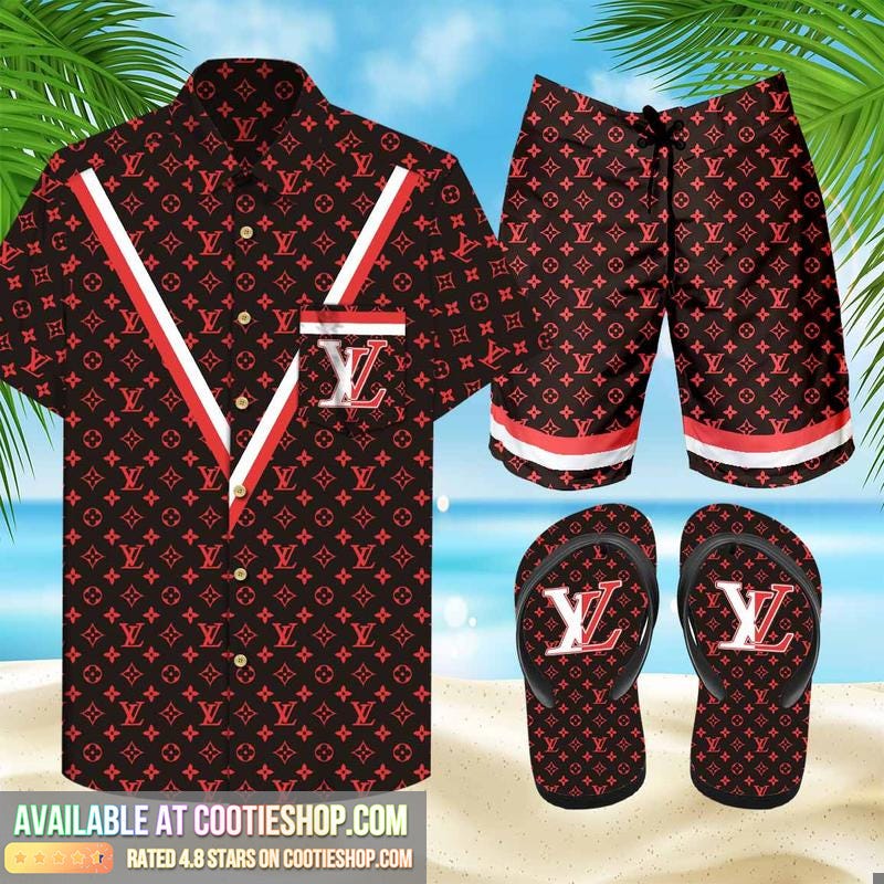 Louis vuitton flip flops and combo hawaiian shirt, beach shorts luxury  summer clothes style #504 Hawaii Shirt Shorts & Flip Flops in 2023
