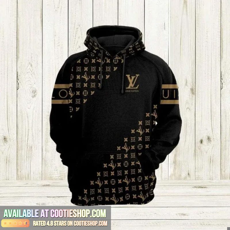 LIMITED DESIGN Louis Vuitton LV Black fashion house Geometric Hoodie Luxury  Brand Outfits