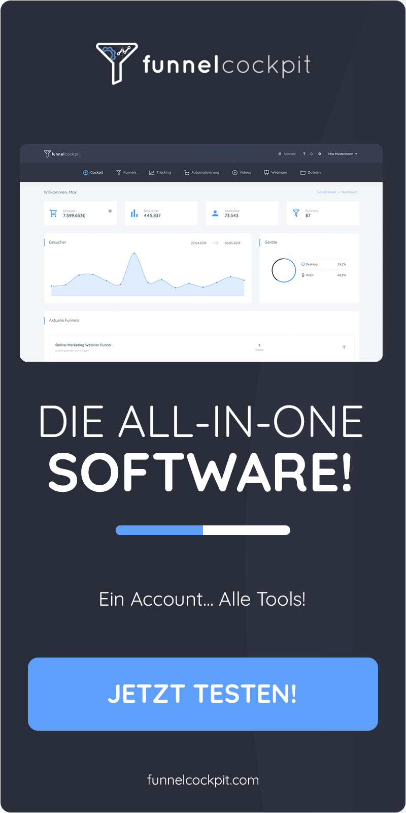 FunnelCockpit Erfahrungen — Mein ehrlicher Blick hinter die All-In-One Marketing Software