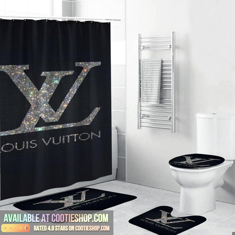 Louis Vuitton Lv Glitter Bathroom Set Hot 2023 Luxury Shower