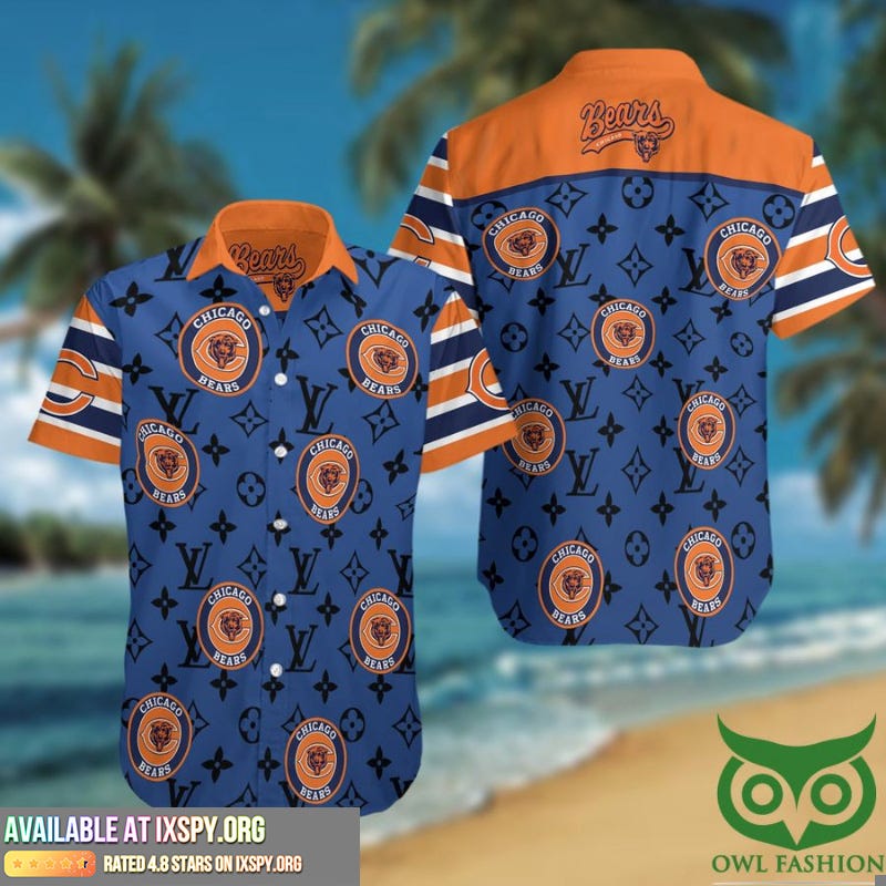 Nfl Chicago Bears With Louis Vuitton Logo Blue And Orange Hawaiian Shirt-14  #hawaii outfits #hawaii, by Ixspy Store
