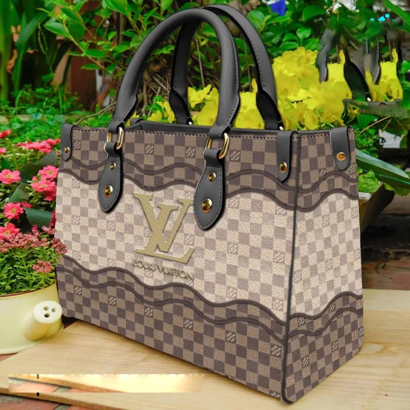Louis Vuitton Yellow Logo Brown Luxury Brand Fashion Women Small Handbag  For Beauty-175939, by son nguyen