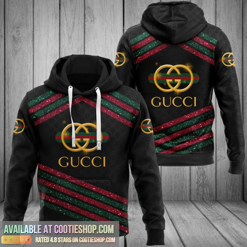 Gucci Black Unisex Hoodie For Men Women Luxury Brand Clothing