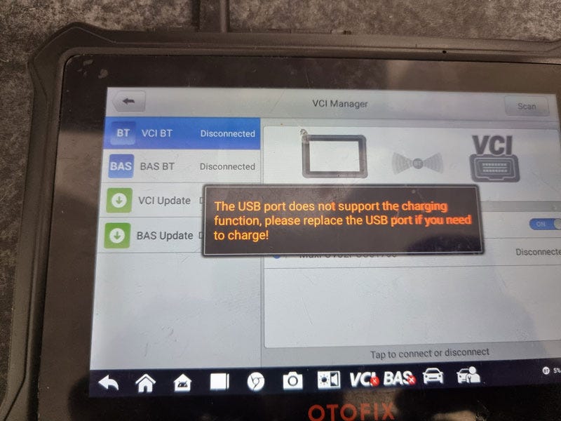 Solved: OTOFIX D1 “USB Port Not Support Charging Function” Error