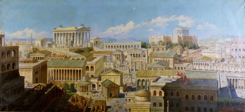 A modern depiction of Ancient Rome, the first city in the world to reach one million