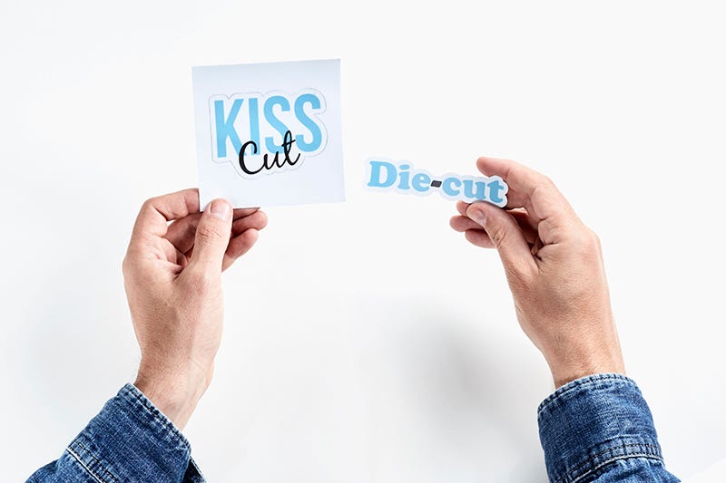 Different kinds of stickers: Kiss Cut vs Die Cut | by Camaloon | Medium