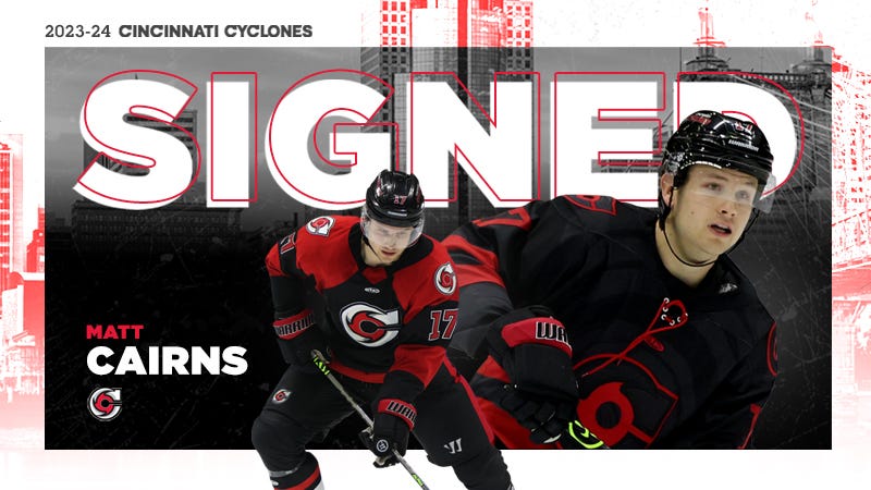 CINCINNATI CYCLONES RE-SIGN MATT CAIRNS